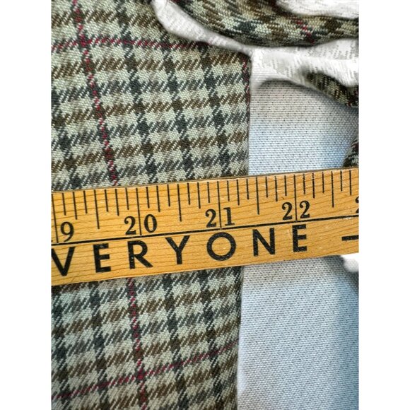 Talbots Womens Plaid Wool Jacket Size 16 Brown Cream Gingham Academia Scholar Ma - Picture 7 of 16